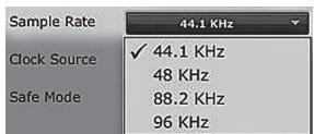 PRESONUS FIRESTUDIO MOBILE - Change la fréquence d'échantillonnage de la FireStudio Mobile. - 1
