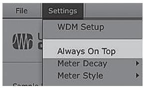 PRESONUS FIRESTUDIO MOBILE - Règle le temps de réponse des indicateurs de niveau en fenêtre Device. - 1