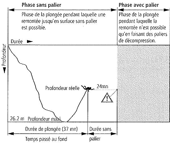 UWATEC ALADIN ONE - Terminologie / affichage pendant la phase sans palier - 1