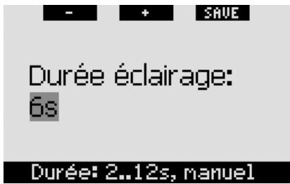 UWATEC GALILEO SOL - Durée d'éclairage (défaut : 6 secondes) - 1