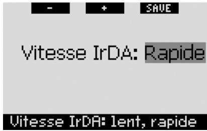 UWATEC GALILEO SOL - Vitesse irda (défaut: RAPIDE) - 1
