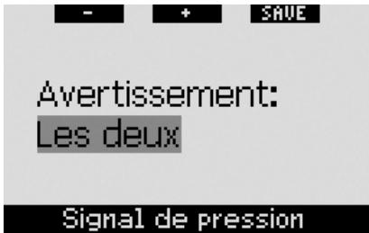UWATEC GALILEO SOL - Signal de pression (par défaut : les deux) - 1