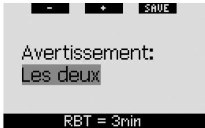 UWATEC GALILEO SOL - RBT = 3 minutes (défaut : les deux) - 1