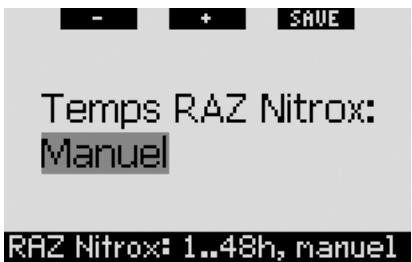 UWATEC GALILEO SOL - Temps de remise à zéro nitrox (par défaut : manuel - pas de remise à zéro) - 1
