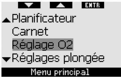 UWATEC GALILEO SOL - Description du menu principal - 1