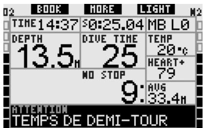 UWATEC GALILEO SOL - Temps en plongée et temps de demi-tour (par défaut : OFF) - 4