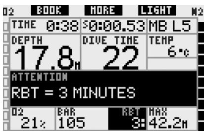 UWATEC GALILEO SOL - RBT = 3 minutes (défaut : les deux) - 4