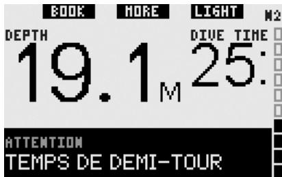 UWATEC GALILEO SOL - Temps en plongée et temps de demi-tour (par défaut : OFF) - 3