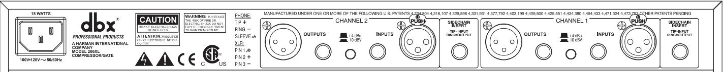 DBX 266XL COMPRESSOR / GATE - Control EXPANDER/GATE RATIO - 1