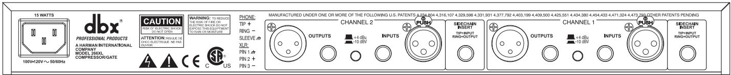DBX 266XL COMPRESSOR / GATE - EXPANDER/GATE RATIO-Regler: - 1