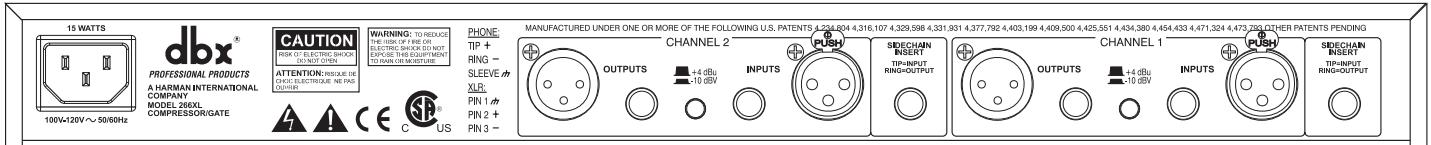 DBX 266XL COMPRESSOR / GATE - Bouton THRESHOLD et LEDs (BELOW/ABOVE) de l'expanseur/Gate - 1