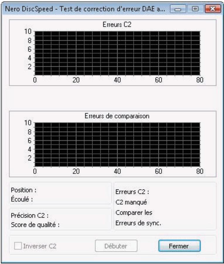 NERO DISCSPEED - Fenêtre Test de correction d'erreur DAE avancé - 1