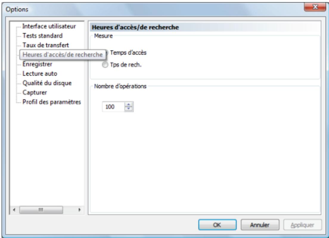 NERO DISCSPEED - Option de l'arborescence Temps d'accès/recherche - 1