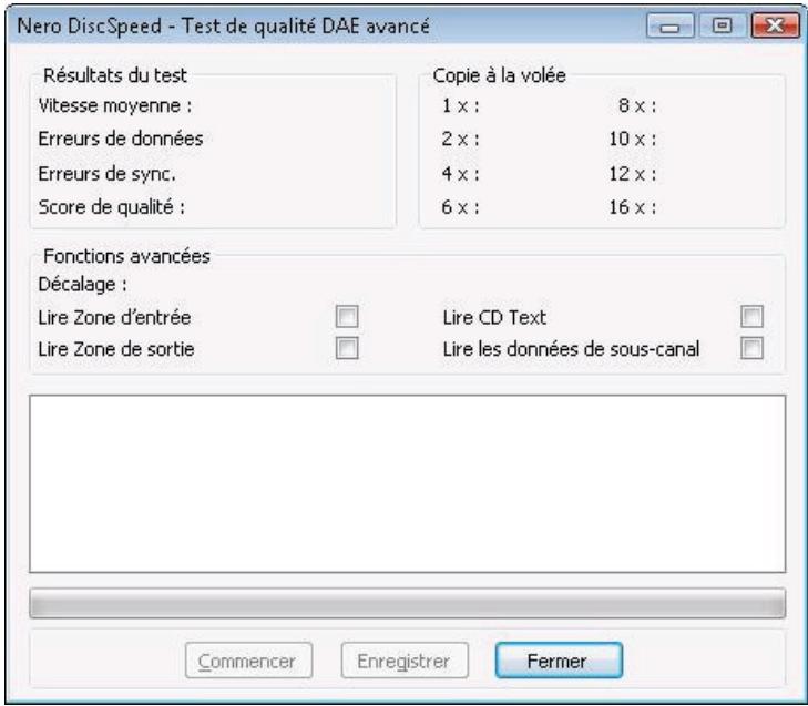 NERO DISCSPEED - Fenêtre Nero DiscSpeed - Test de qualité DAE avancé - 1