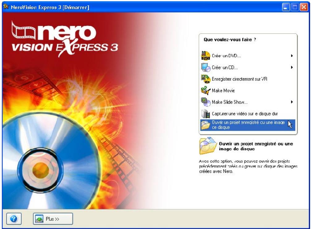 NERO VISION EXPRESS 3 - Ouverture d'un projet existant - 1