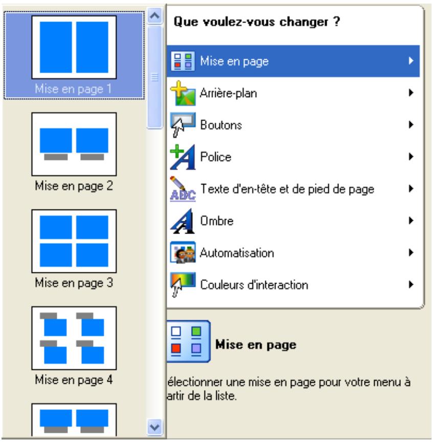 NERO VISION EXPRESS 3 - Mise en page des menus - 2