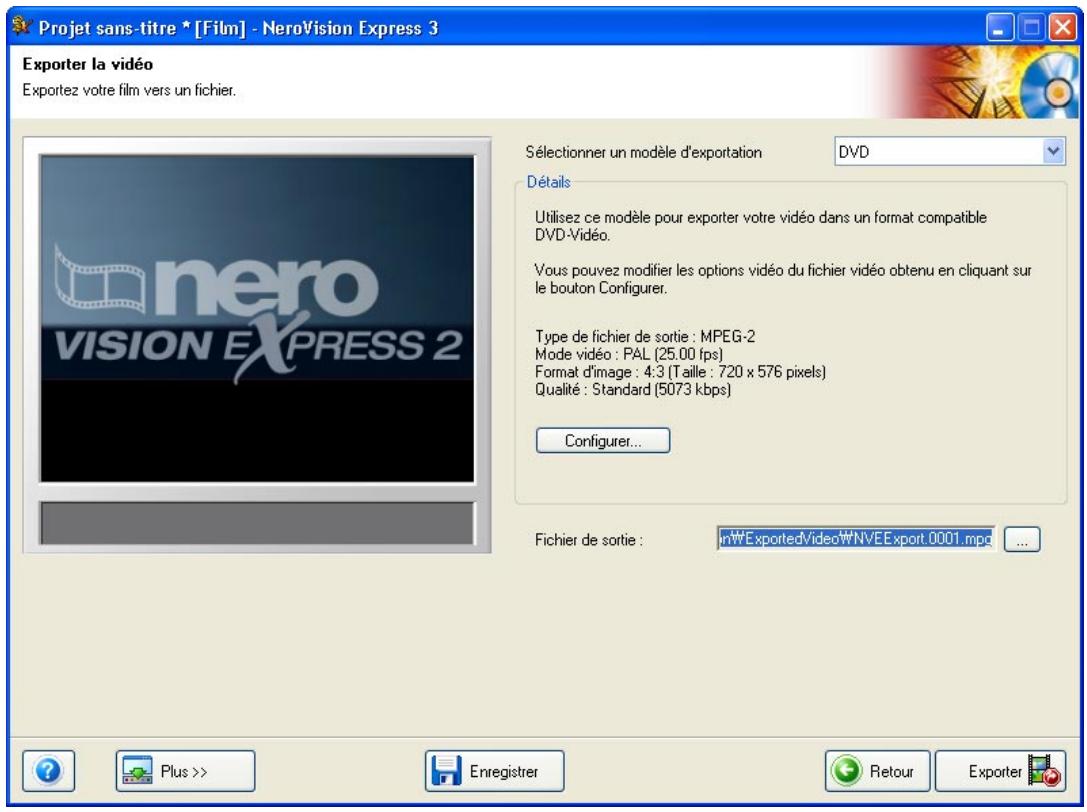 NERO VISION EXPRESS 3 - Exportation du film - 2