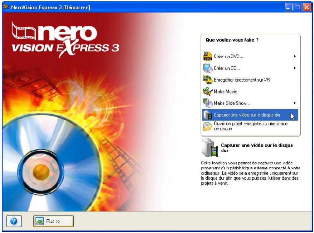 NERO VISION EXPRESS 3 - Capture d'une première video (sur le disque dur) - 1