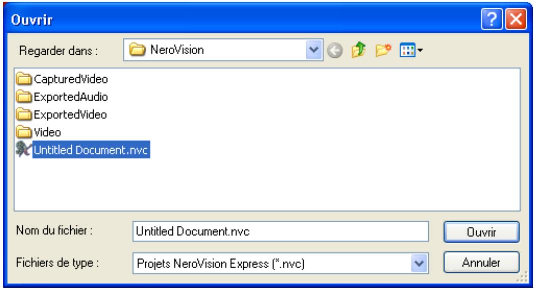 NERO VISION EXPRESS 3 - Ouverture d'un projet existant - 2