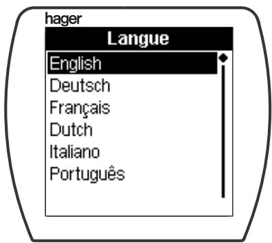 HAGER TEBIS TX100 - Sélection de la langue - 1