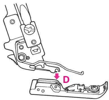 JUKI MO-734DE - Levier du pied-de-biche à deux positions avec releveur intégré des pointes du pied-de-biche. - 1