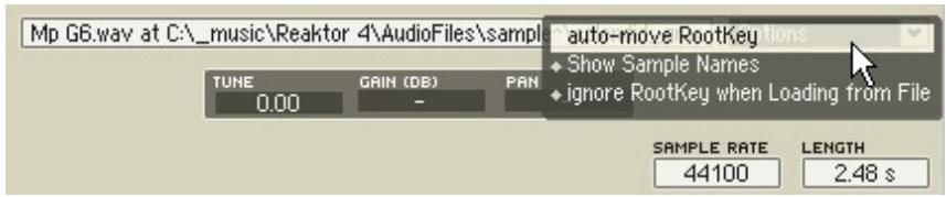 NATIVE INSTRUMENTS REAKTOR 5 - La liste déroulante Options - 1