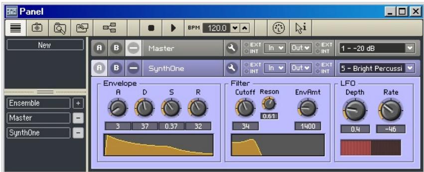 NATIVE INSTRUMENTS REAKTOR 5 - La fenêtre Panneau de l'ensemble - 1