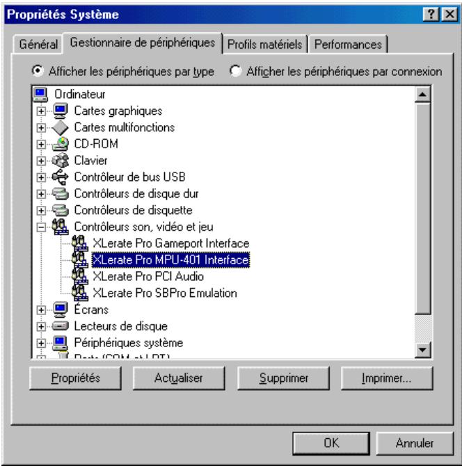 TERRATEC XLELERATE PRO - Configuration manuelle de l'adresse du PORT MIDI. - 1