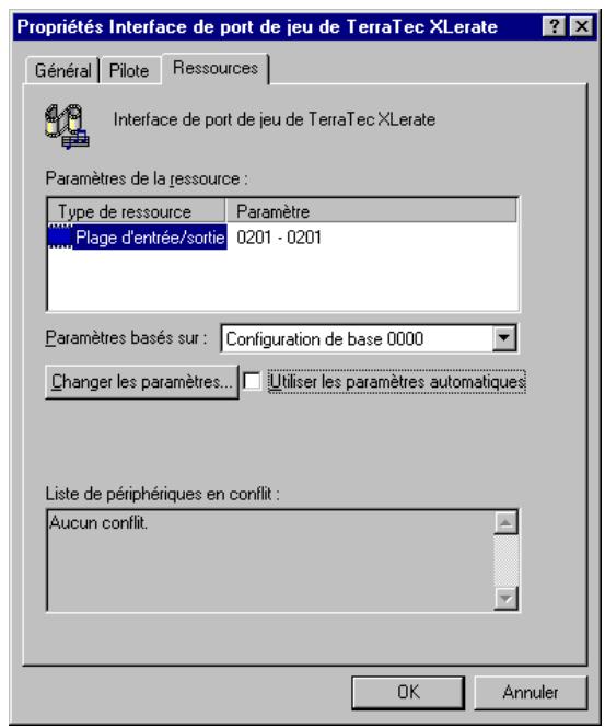TERRATEC XLERATE - Configuration manuelle de l'adresse du PORT JEUX. - 2