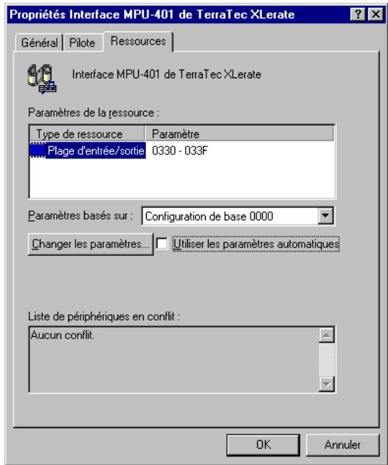 TERRATEC XLERATE - Configuration manuelle de l'adresse du PORT MIDI. - 2