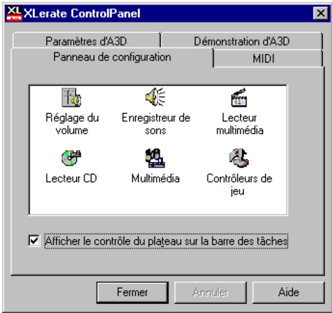 TERRATEC XLERATE - L'onglet control PANEL - 1