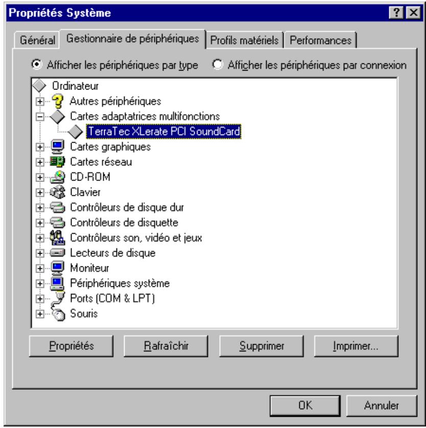 TERRATEC XLERATE - Désinstallation des pilotes sous windows 95. - 4