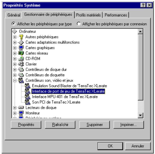 TERRATEC XLERATE - Configuration manuelle de l'adresse du PORT JEUX. - 1