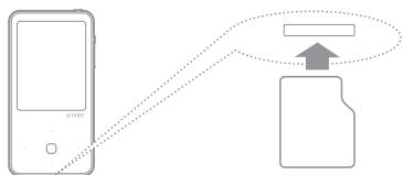 IRIVER E300 - Insérer/retirer la carte Micro SD - 1