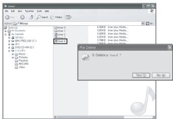 IRIVER E300 - Supprimer des fichiers (dossiers) du produit - 1