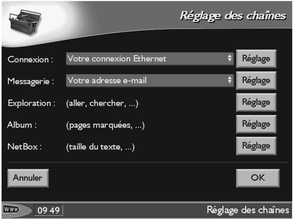 NETGEM NETBOX - Réglages via l'icône de la boîte à outils - 1