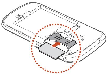 GALAXY TREND GT-S7560 - Insérez la carte SIM ou USIM, puce orientée vers le bas. - 1