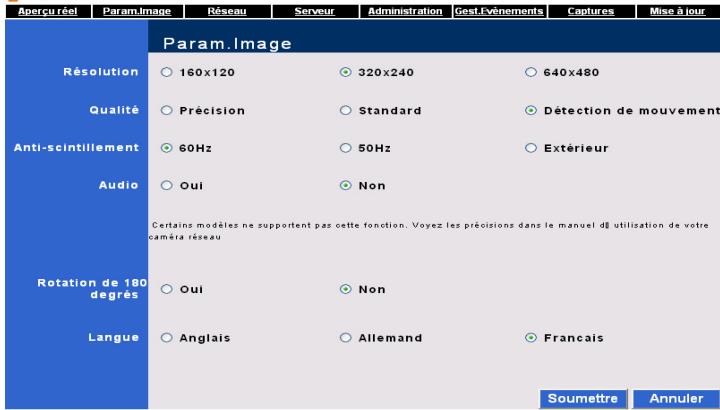 PLUSTEK IPCAM P1100A - Configuration de l'Image - 1