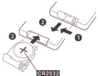 DUAL P 104 - Insertion de la pile de la télécommande - 2