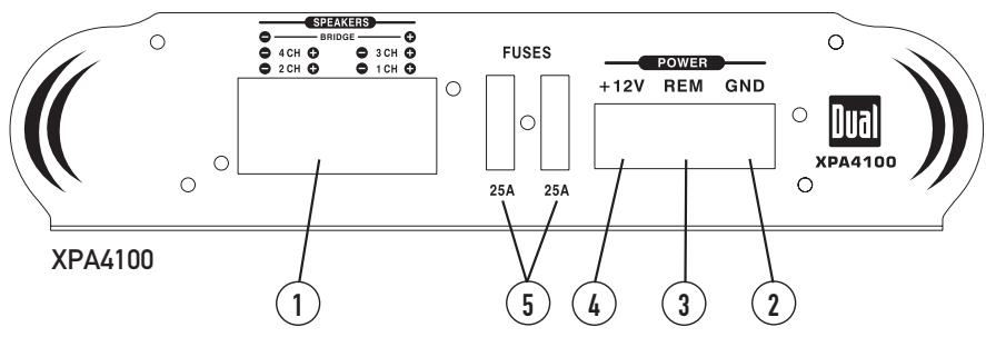 DUAL XPA4100 - Branchements puissance et haut - 2
