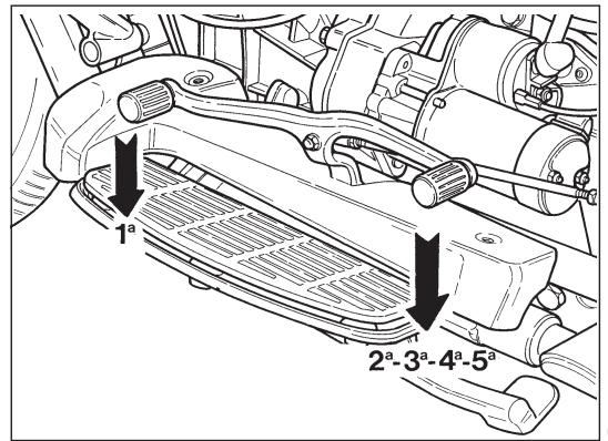 MOTO GUZZI CALIFORNIA VINTAGE - Brake pedal for left front brake and rear brake («A» in fig. 16) - 2