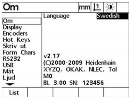 HEIDENHAIN ND 1200 - Atkomst till installingsmenyn - 1