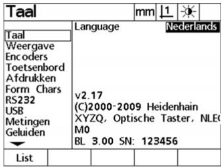 HEIDENHAIN ND 1200 - 1.Instelmenu openen - 1