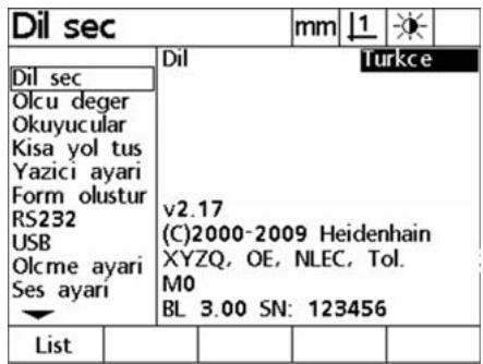 HEIDENHAIN ND 1200 - Erisim ayarleri menusu - 1