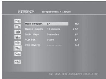 TARGA DRH5400X - Menu Configuration (Tuner) - 1