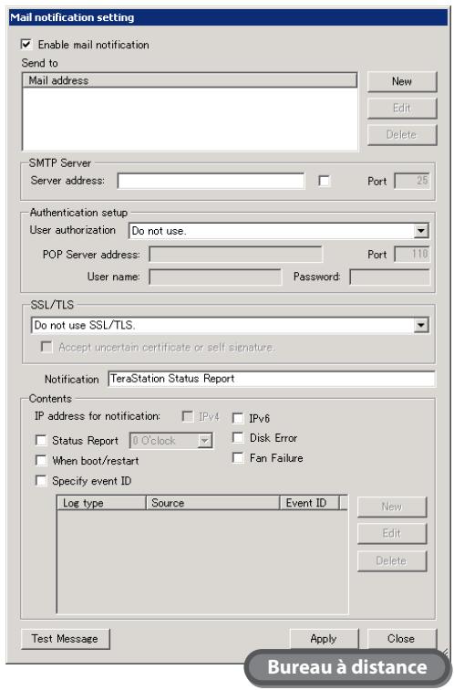 BUFFALO TERASTATION PRO WSS - Paramètres de la notification par courrier électronique - 1