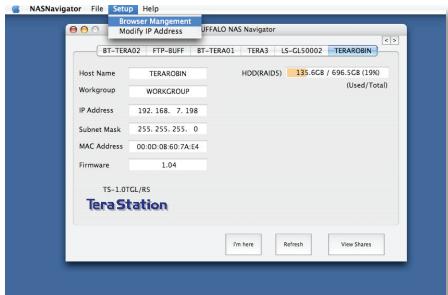 BUFFALO TS-RHTGL-R5 TERASTATION PRO II - Browser Management - 1