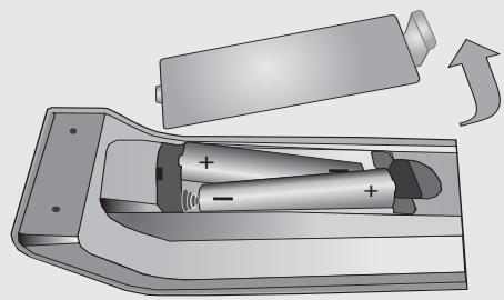 DURABASE LE 32F180X2 - Legen Sie die Batterien in die Fernbedienung ein - 1