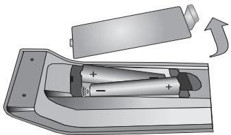 DURABASE LE 32F180X2 - Installazione delle batterie nel telecomando - 1