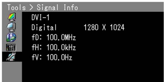 EIZO COLOREDGE CG276W-BK - Affichage des informations sur le signal [Infos Signal] - 1